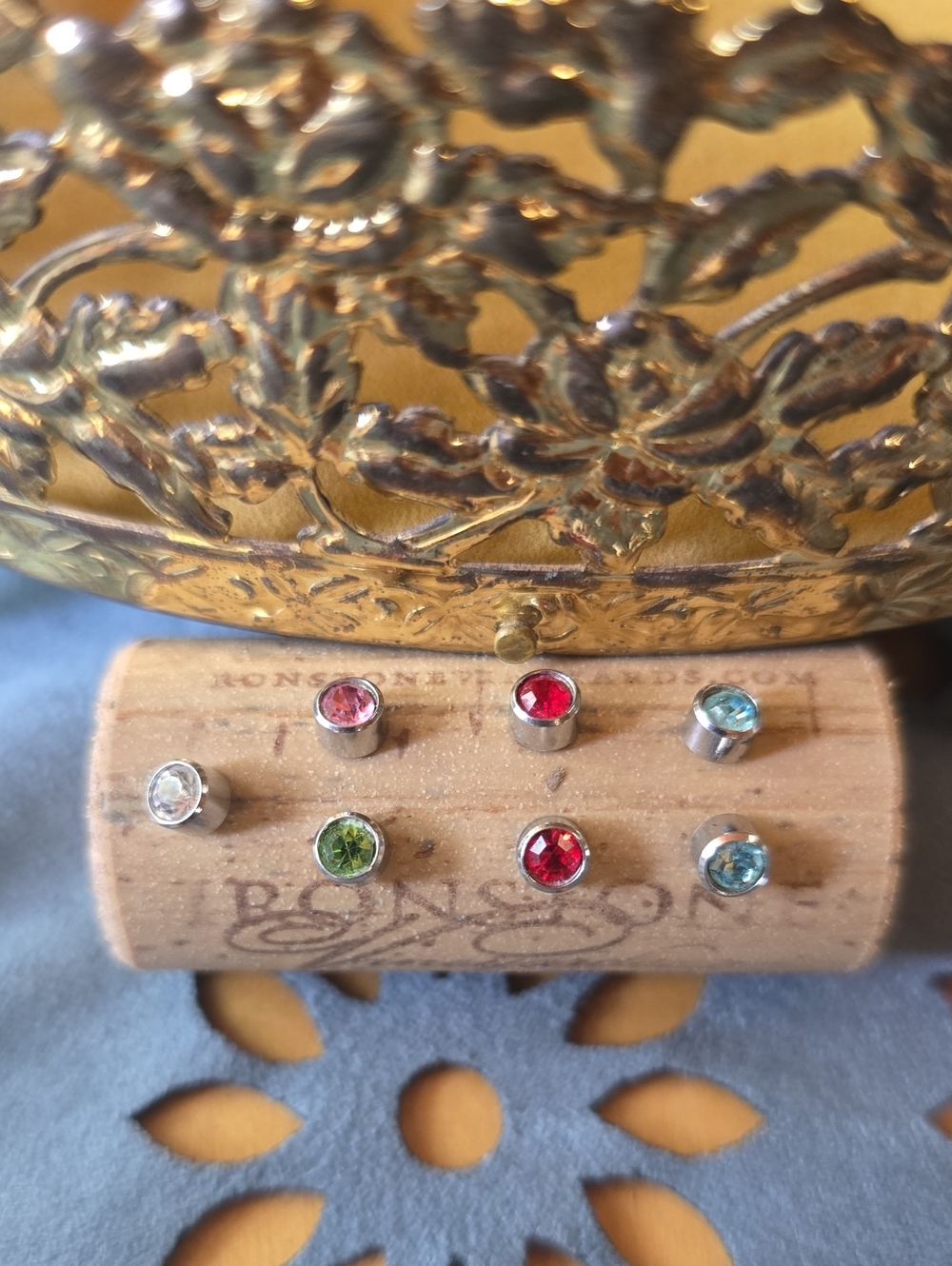 Multi-Color Crystal Stud Earrings Set - Women's Jewelry